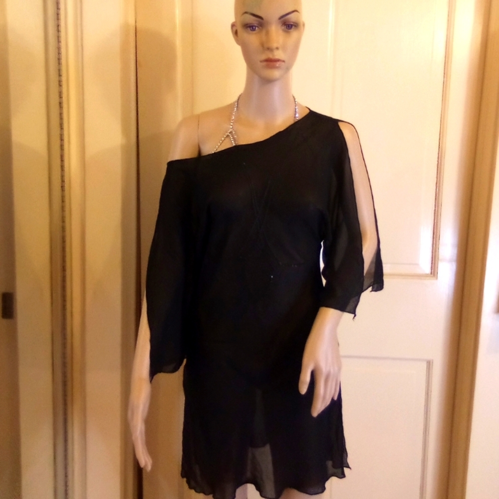 Black Sheer Blouse/ Cover up